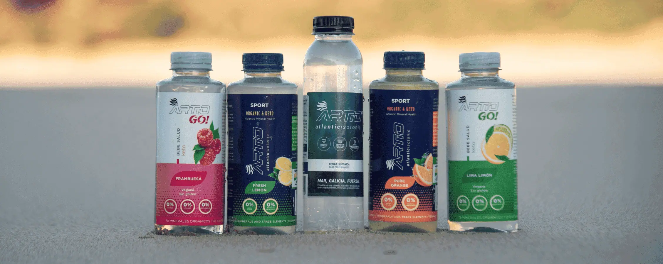 Bebidas isotónicas con 78 minerales biodisponibles y vitaminas, elaboradas y envasadas en Galicia con agua de mar purificada e ingredientes 100% naturales