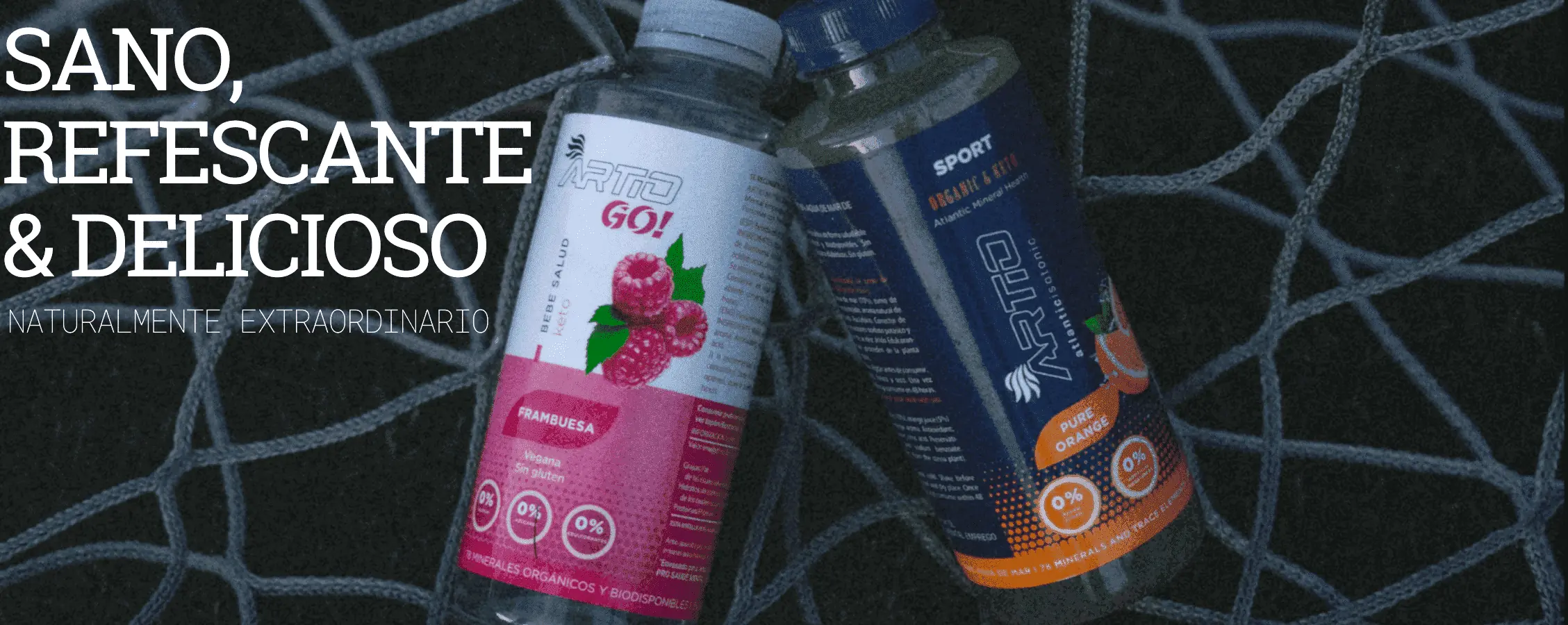 Bebidas isotónicas con 78 minerales biodisponibles y vitaminas, elaboradas y envasadas en Galicia con agua de mar purificada e ingredientes 100% naturales.